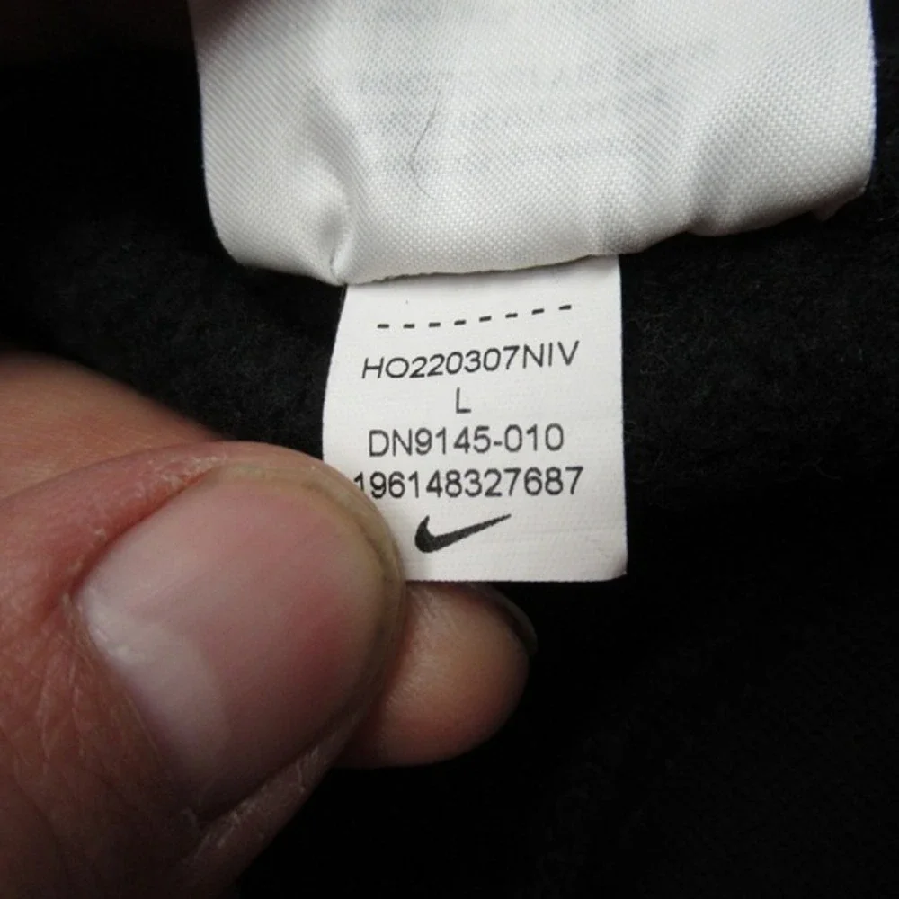 Chicago Bulls Hoodie‎ Youth Large Nike NBA Black Fleece Pullover Sweatshirt Y2K
